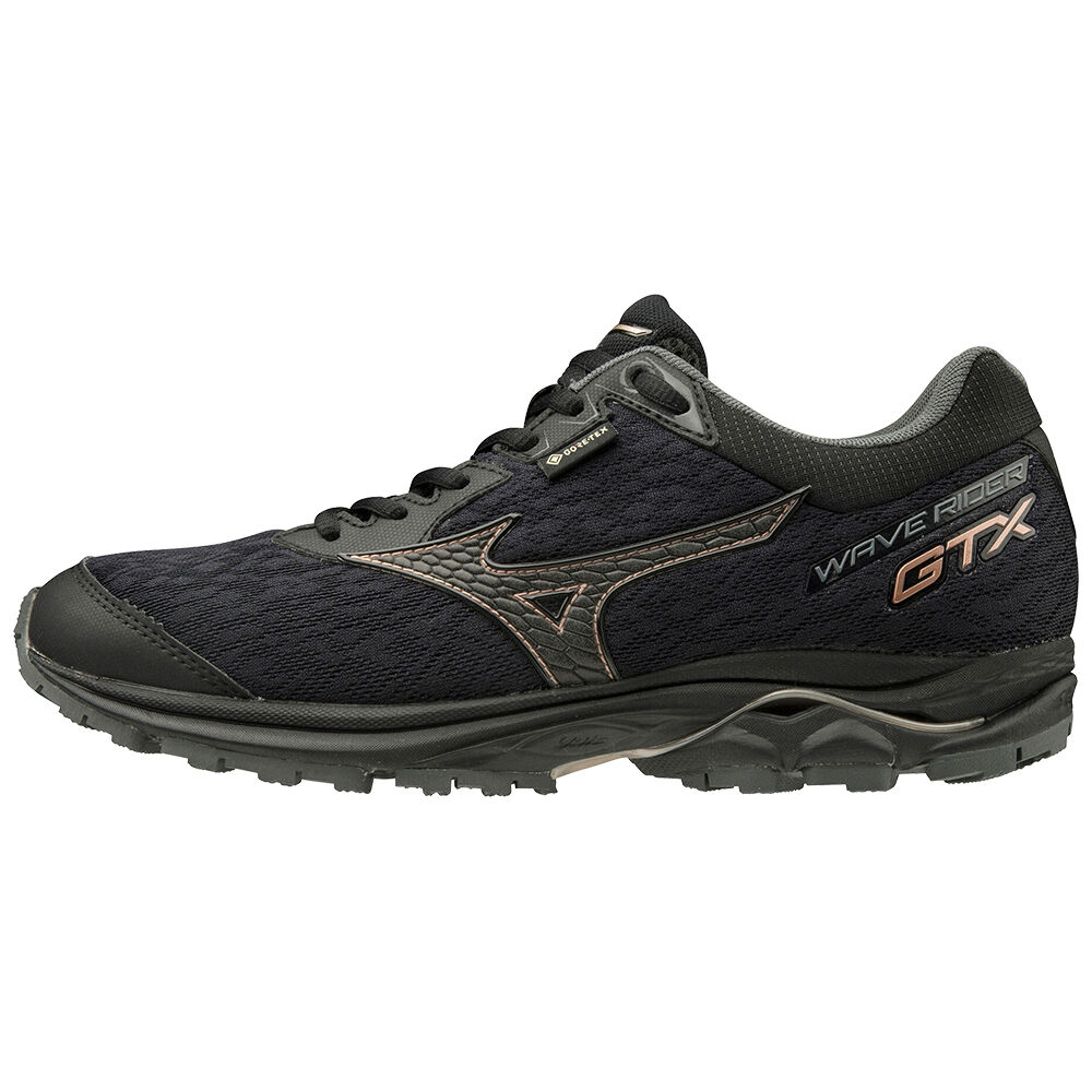 Mizuno WAVE RIDER GTX - Bayan Trail Koşu Ayakkabısı - Siyah Türkiye (QYZMGR-513)